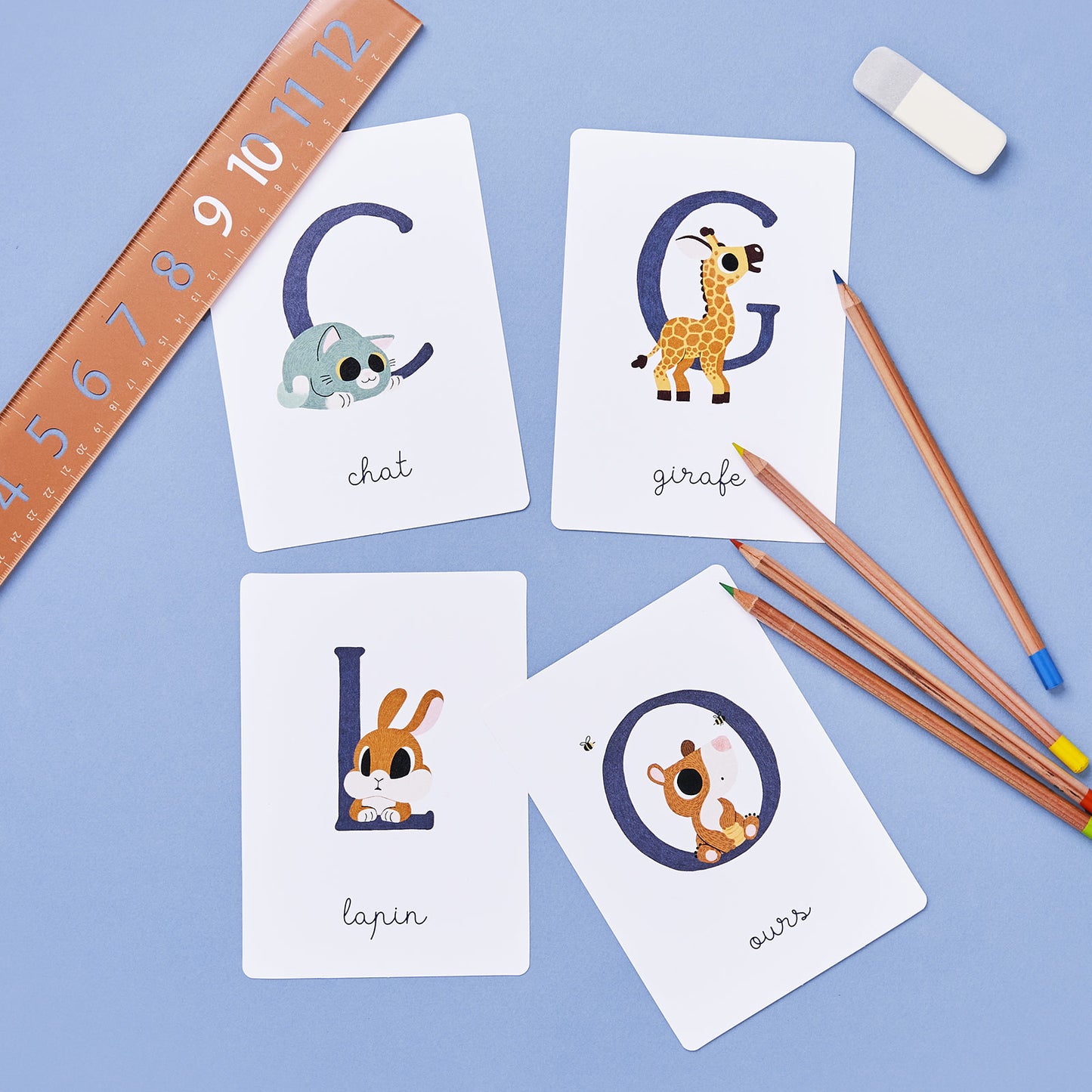 carte lettres animaux