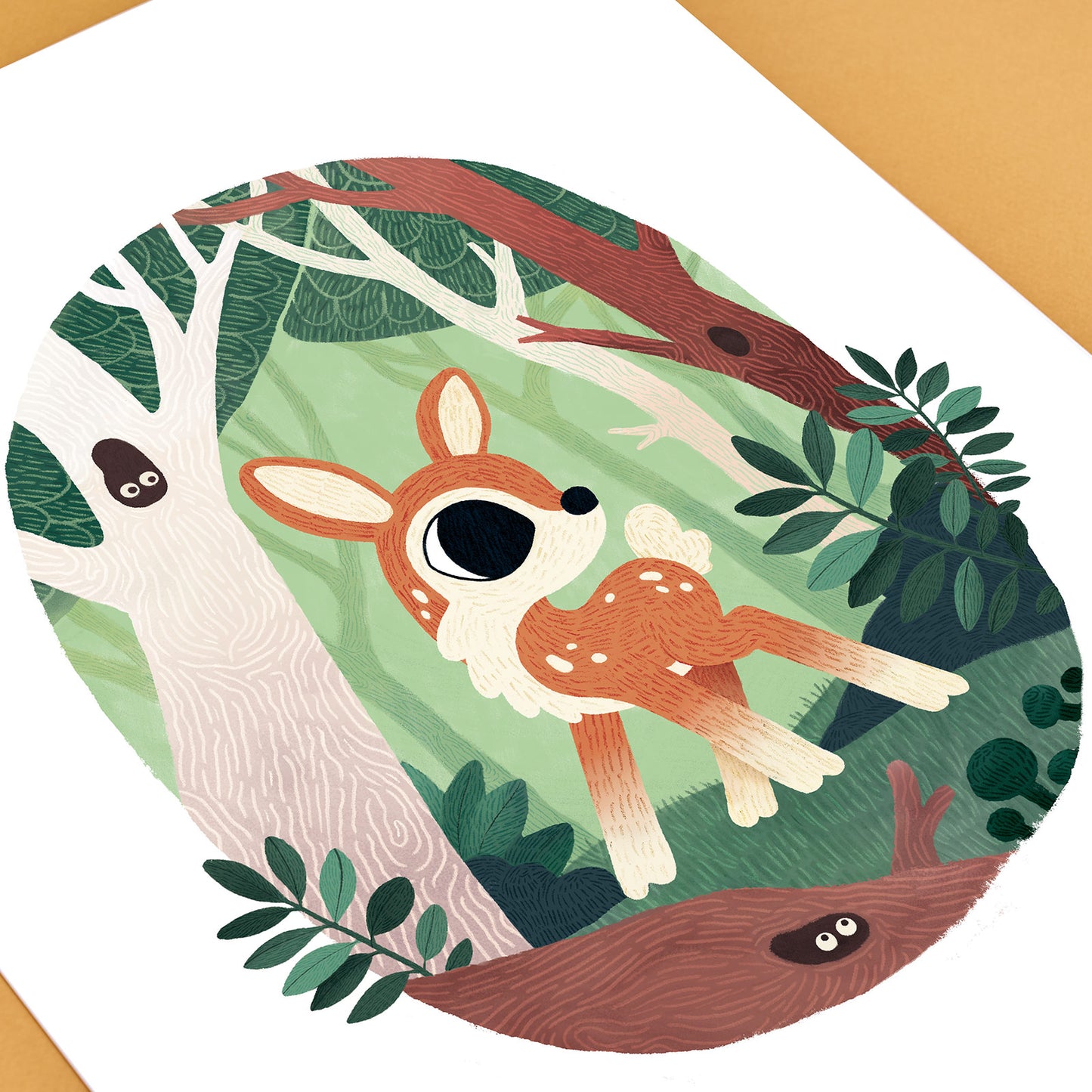 Pack affiches : la biche et le renard en forêt
