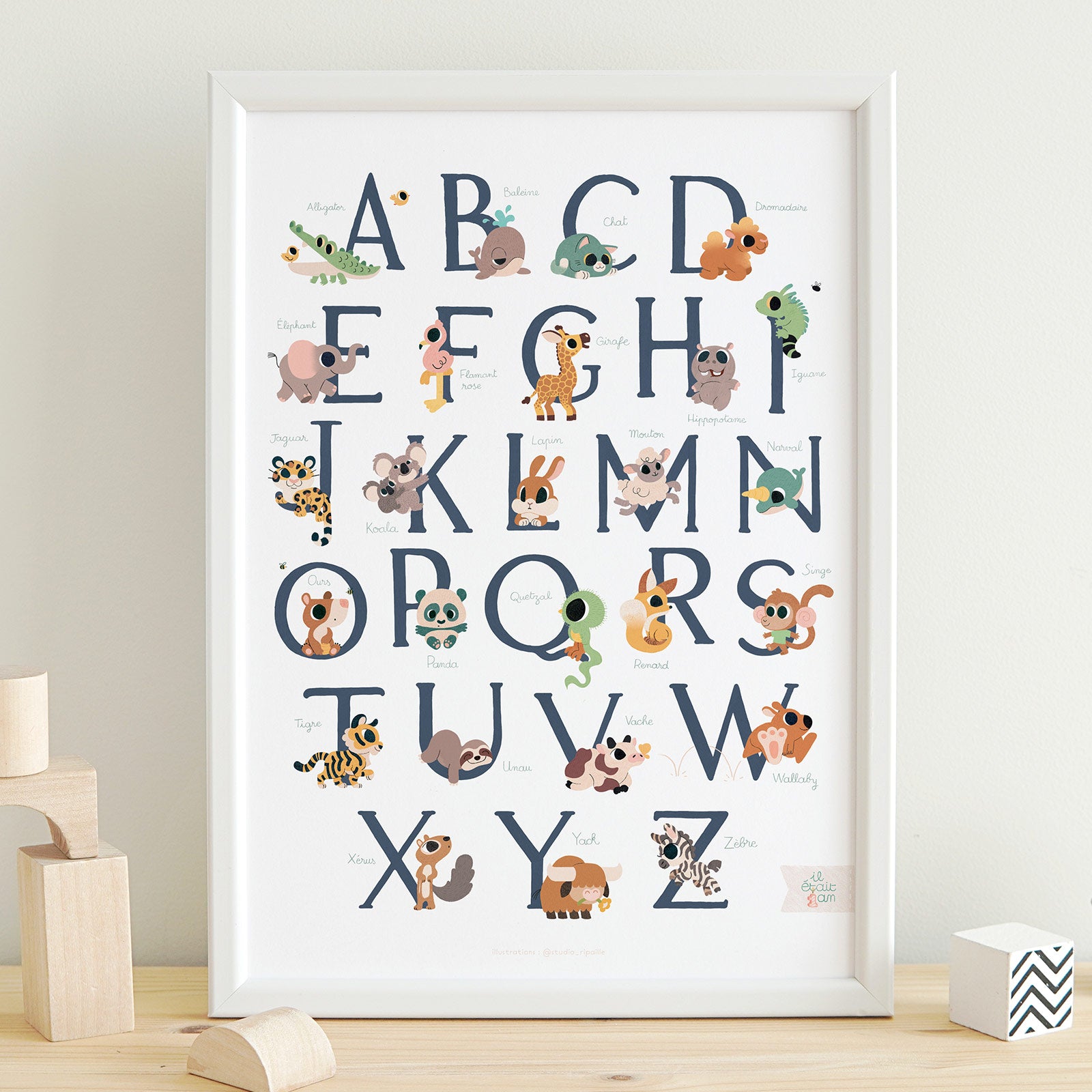 affiche alphabet animaux