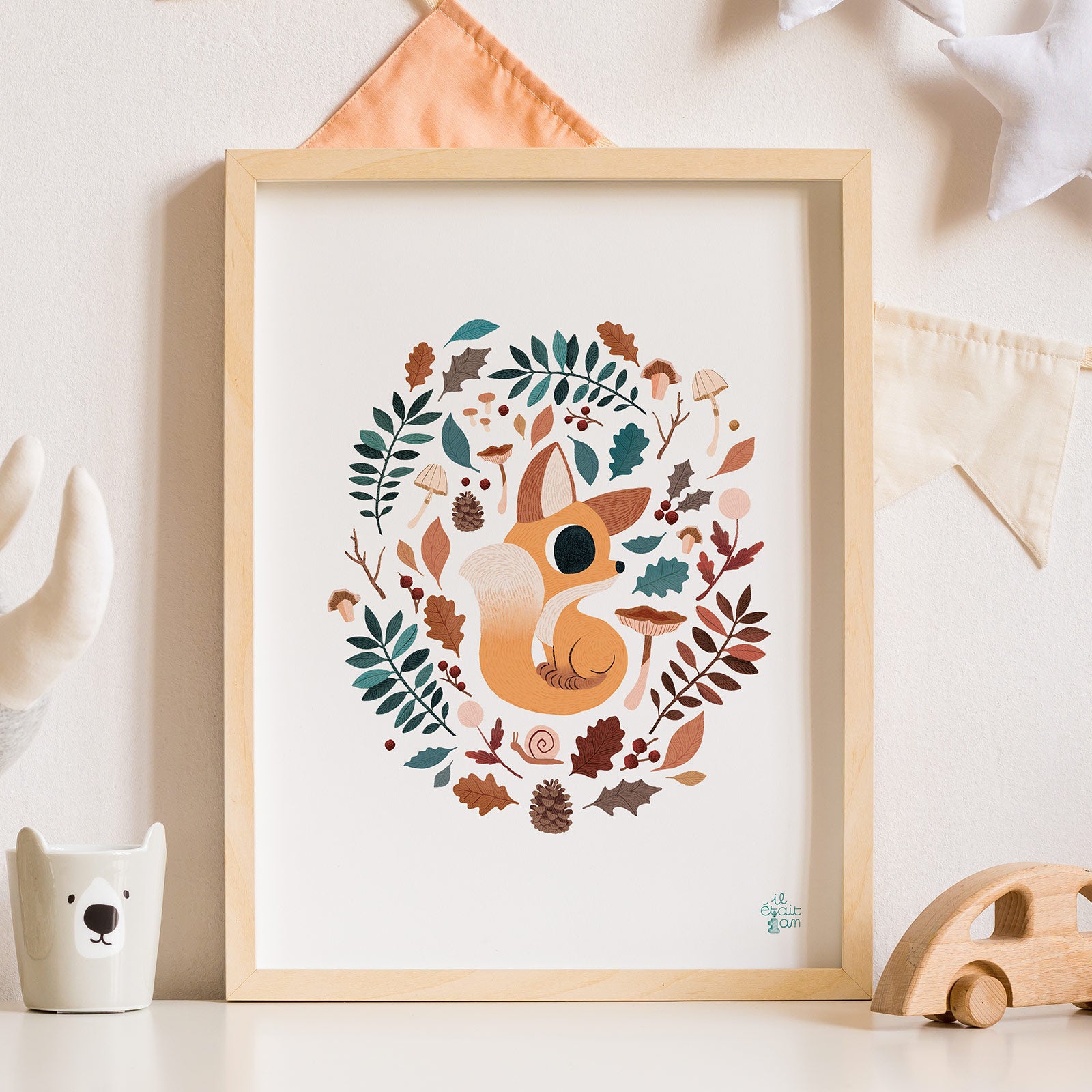 Affiche renard en forêt